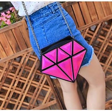 WZW Women Shoulder Bag PU All Seasons Casual Outdoor Taper Shape Zipper Silver Fuchsia Amethyst , fuchsia