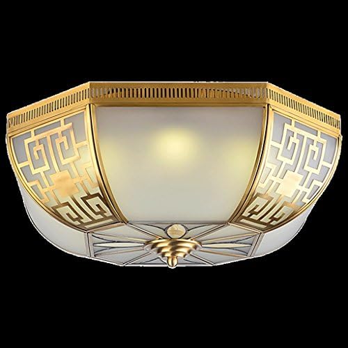 ZHDC® Full copper ceiling light,  led bedroom study Ceiling lights restaurant balcony art all bronze Solder copper lamp Easy to clean ceiling lamp ( Size : Diameter 35cm )