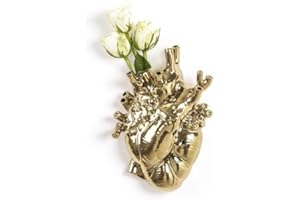 SELETTI "Love in Bloom Gold Vaso Cuore Finitura Oro