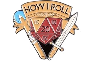 ABONITON Cartoon 20 Face Dice Dungeons and Dragons Enamel Pin Brooch Fashion Personality D20 DnD Dice Game Badge Pin Cartoon Trendy Costume Backpack Jewelry Gift for Friends