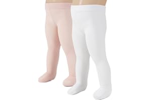 CALZITALY 2 Paires Collants Bébé en Microfibre | Rose, Blanc, Crème | 3-24 Mois | 40 DEN | Fabriqué en Italie