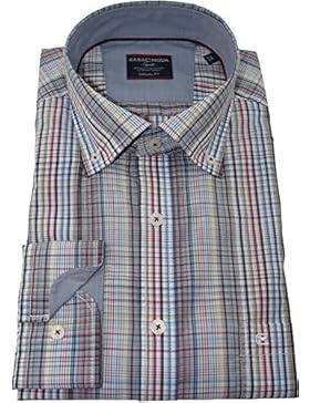 Casamoda Herrenhemd casualfit mehrfarbiges Karohemd langarm Button-Down Kragen mit Tasche Kollektion Size M