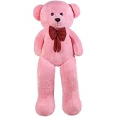 Pembe Papyonlu Dev Pel&uuml;ş Ayıcık,Yumuşak ve Sevimli B&uuml;y&uuml;k Boy Oyuncak Ayı,Sarılmalık Sevgiliye Hediye Ayıcık (130 cm Pembe)