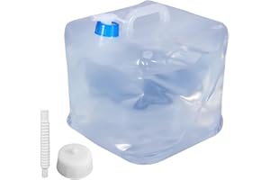 Tanica per acqua pieghevole da 15 litri: serbatoio dell'acqua pieghevole LEKEFETO senza BPA, contenitore per acqua, bottiglia d'acqua con rubinetto maniglia per campeggio, escursionismo e preparazione