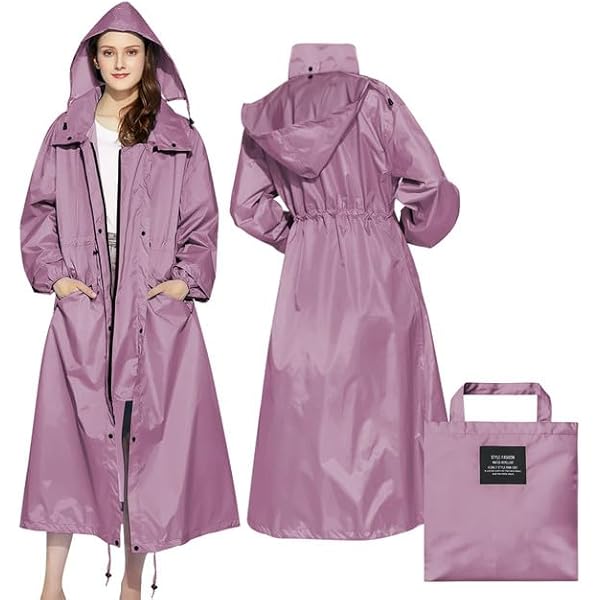 Impermeable Femme Long Manteau Femme YUNCLOS - Imperméable Long Coupe-Vent Capuche - Slim Fit Uni Manteau Long Coupe-vent Capuche Slim