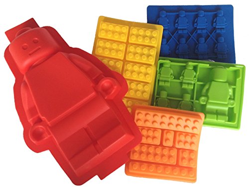 Bausteine, Eiswürfelschalen – Formen aus Silikon; 5er-Set - 3