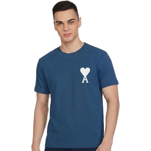 Buy BargainKart Men's Navy Blue Long Sleeve T-Shirt with Red Heart