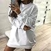 Produktbild Swallowuk Pulloverkleid Damen Sweatshirt Kleid Langarm Rundhals Pullover Shirt Longpullover Sweater Sweatkleid Langarmshirt Kleider Tops (XL, Weiß)
