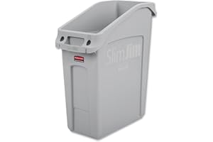 Rubbermaid Commercial Products 2026695 Slim Jim Abfalleimer mit Belüftungskanälen, 13 Gallonen, Grau