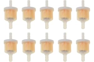 POFET 10pcs Universal Plastic Inline Gas/Fuel Filter 6MM-7MM 1/4 Small Engine Tool for 50cc 90cc 110cc 125cc 150cc Motorcycle Dirtbike ATV Moped Scooter