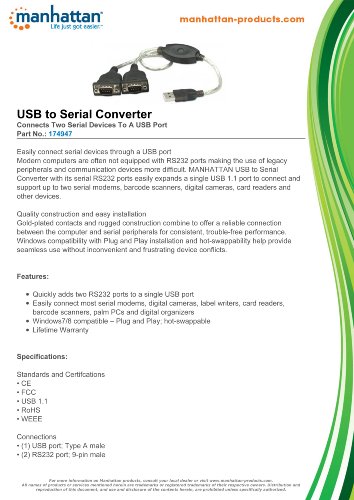 Manhattan USB auf Seriell Konverter (Prolific PL-2303RA-Chipsatz, 0,45 m )174947 - 4