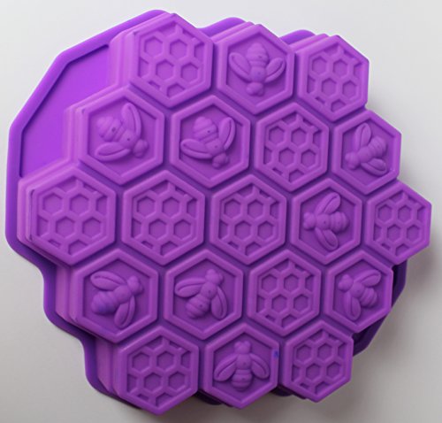 Unitedcovers Seifegiessform Honigwaben mit 19 Waben- Honeycombs silicone mold (violett) – eine Form – Versand aus Deutschland über amazon - 5