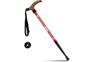 BAITER Cork Handle Retractable Aviation Aluminum Alloy Alpenstock Adjustable Telescopic Pole Anti Shock Walking Hiking Stick …