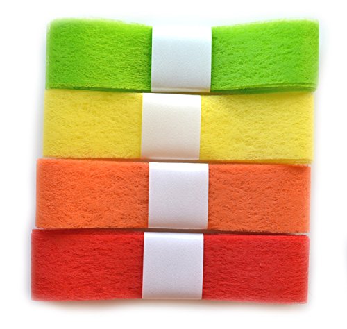 Dekoband VLIES 4 cm x 3 m Ostern Set Gelb Rot Grün Orange 4 Stück 40 mm Geschenkband Tischdekoration Osterdekoration Basteln