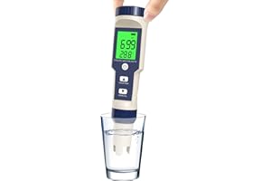 YIYEGO Digitales pH Messgerät Wasser, 5-In-1 TDS EC Salzgehalt Temperatur pH Tester mit ACT, IP67 pH Wert Messgerät, Wassertester Trinkwasser für Wasser, Pflanzen, Trinkwasser, Aquarien, etc