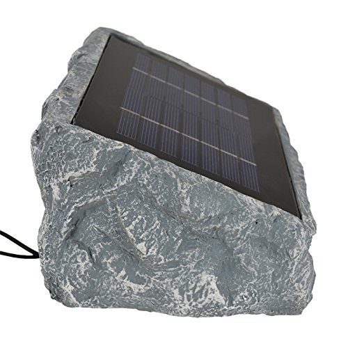 SOLAR TEICHPUMPE GARTENBRUNNEN mit AKKU und LED LICHT – WASSERSPIEL ZIERBRUNNEN VOGELBAD SOLARBRUNNEN für GARTEN TEICH- sehr DEKORATIVES STEINDESIGN, „RÜGEN 200-1“ mit LED licht & LiIon AKKU GARTENLEUCHTE STEHLAMPE - 4