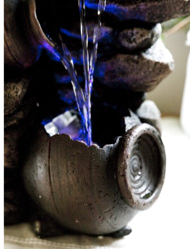 Zimmerbrunnen „Honigtopf“ mit bunter LED-Beleuchtung, 27cm - 3