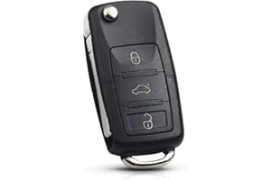 MultiAccesorios Carcasa de Llave para Coche 3 Botones – Compatible con Volkswagen, Skoda y más | Reemplazo Bora, Beetle, Golf. con zócalo de Pila Botones de Abrir, Cerrar y Maletero
