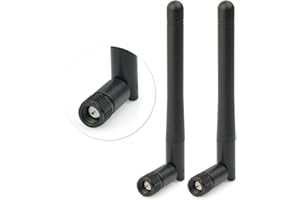 Eightwood 2.4G SMA WiFi Antena WLAN Antena 3dBi Omni Antena SMA Macho Antena para Vigilancia Seguridad Cámara IP Grabadora Cámara de visión Trasera Camión Remolque Monitor de Marcha atrás