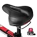 Produktbild Fahrradsattel, Alviller Fahrrad Sattel Mountainbike Cityradsättel Fahrradsattel Sport Gel MTB Rücklicht Trekking mit Wasserdicht, Komfort, Breit und Ergonomisch für Herren, Damen und Kinder Schwarz