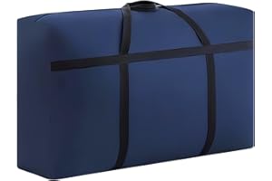 AZONELIFE 120L Grands Sacs de Rangement avec Poignées, Étanche Sac de Déménagement, Sous le Lit Rangement Sac, Transport Stockage Organiseur Sac pour Vêtements Couettes Literie Voyage Déménager (Bleu Marine)