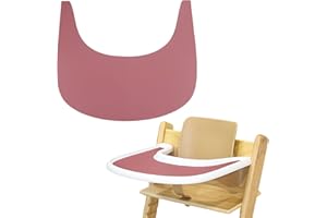 LLHQAMT Hochstuhl Tischset, Langlebiges Hochstuhl Tischset Silikon, Sauber und Hygienisch, für Tripp Trapp Hochstuhl Zubehör, Geeignet für Tripp Trapp Hochstuhl Tablett (Rot)