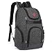 Produktbild Srotek Wickelrucksack Baby Wickeltasche Rucksack Windeltasche, multifunktionaler wasserdichter Babytasche Nylon Reiserucksack für Unterwegs, mit Wickelunterlage & Kinderwagen-Befestigung (Schwarz)