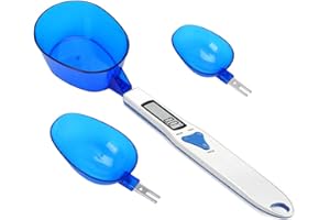 Mengshen Bilancia digitale da cucina con 3 misurini Ingrediente Liquido per Pesare e Asciugare Latte Tè Farina Spezie Medicina 1.1lb / 500g (0.1g) Display LCD portatile Scala in milligrammo