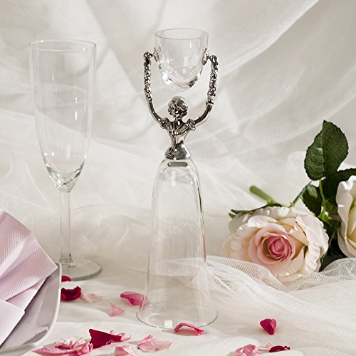 Brautbecher „Franziska“ – Personalisierbarer Brautbecher aus Zinn und echtem Kristallglas - 3