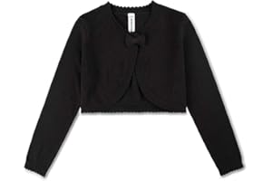 BOBOYOYO Chicas Grandes Cárdigan De Enjuague Con Volantes Recortada Suéter De Punto Dressy Bolero Chaqueta Blanco Negro Rojo