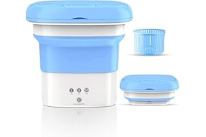 ROMINO Portable Mini Washing Machine, Foldable Bucket Washer Spin Dryer with Modes, Single Person Use Mobile Washing & Spin D