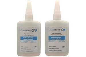 Cyanboard, 2 unidades de 100grs de adhesivo instantáneo de cianoacrilato viscosidad media. Pegamento múltiples materiales, modelismo y maquetas, reparaciones.