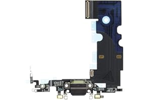 OnlyTech - Conector de Carga de Repuesto Compatible con iPhone 8 - Dock de Repuesto con Cable Flex, Micrófono y Antena. Color Negro