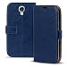 Produktbild Samsung Galaxy S4 Vintage Tasche Bookstyle Blau, PU LEDER Hülle Blau, Handyhülle Galaxy S4 Flip Case Wallet, Booklet Cover Brieftasche Etui Schutzhülle mit Kartenfächer, Samsung Galaxy S4 (5,0 Zoll (12,7 cm)