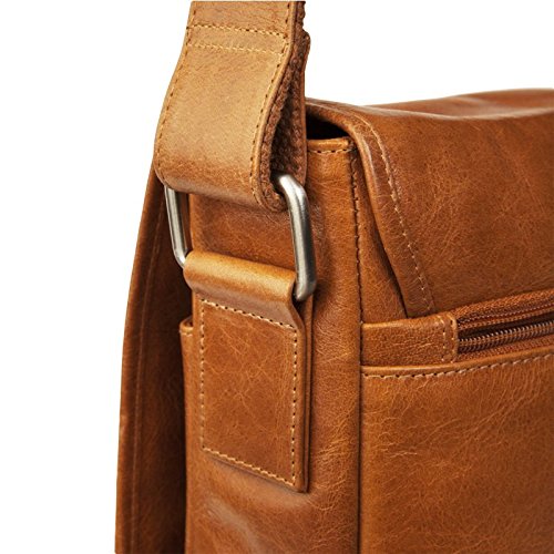 dbramante1928 Marselisborg Hochwertige Messenger Bag Ledertasche mit Verstellbarem Schultergurt für Laptops und Apple MacBooks bis 14″ – Hellbraun (Tan) - 3