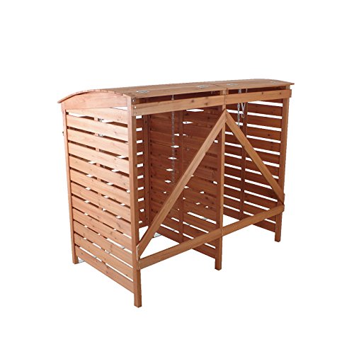 Mülltonnenverkleidung Holz Mülltonnenbox für 2 Mülltonnen 240l Müllcontainer - 3