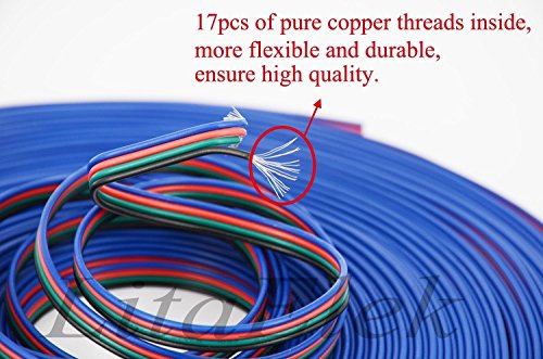 RUNCCI-YUN 5M 4Pin RGB Cavo di Prolunga Linea