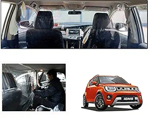 WolkomHome Isolation Partition Curtain & Protective Transparent PVC Car Safe Protector Full Rear Side Divider Film for Maruti Suzuki Ignis 2020