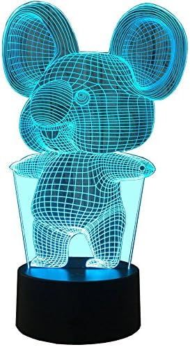 InnoWill Koala LED Lamp Touch Light Bedroom Room Decoration 2 Modes 7 Colors 3 AA Batteries Powered