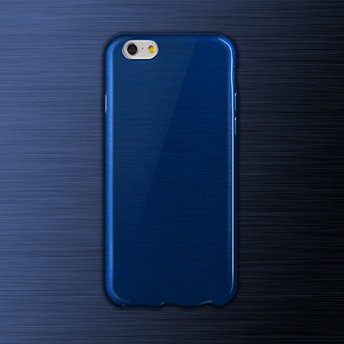 Funda protectora OneFlow para funda HTC One M7 Carcasa silicona TPU 1 5mm   Accesorios cubierta protecci  n m  vil   Funda m  vil paragolpes bolso cepillado aluminio dise  o en Navy-Blue