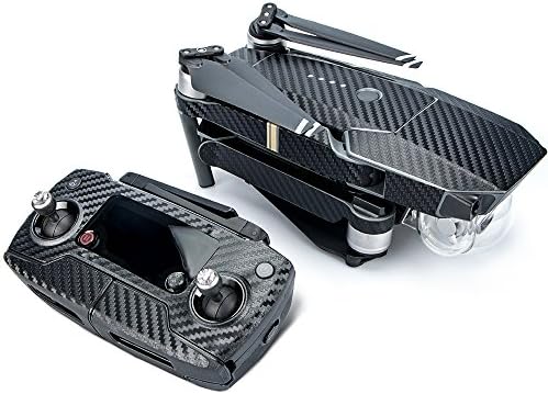 DJI Mavic Pro Skin Wrap Sticker Decals, Mavic Pro Accessories, Mavic Skin Black, Waterproof Carbon Fiber Vinyl Skin Decal Set Remote Controller Battery Body Wrap for DJI Mavic Pro
