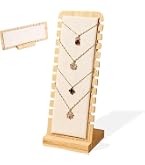Présentoir à Bijoux En Bois - 20 Crochets Amovibles - Pour Colliers, Bracelets, Porte-clés - Idéal Maison Ou Boutique