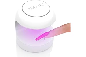 ‎AOKITEC Mini UV LED Nail Lamp, Aokitec Quick-Dry UV Light for Nails Gel Polish Nail Tips, Poly Gel Extension Resin, Manicure UV LED Light Nail Dryer DIY Nail Art (White)