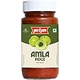 Priya Amla Pickle With Garlic,500G-Authentic Telugu Style Amla Achar|Traditional South Indian Taste|Homemade Andhra Pickles|Tangy Taste|With Amla Berries,Tamarind Paste&Mixed Spices|Glass Jar