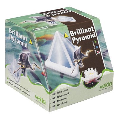 Velda 128030 Spiegelnde Schwimmpyramide gegen Reiher, Teich, Brilliant Pyramid