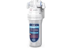 Frizzlife TD-9 Filtre à eau alcaline pour système d'osmose inverse, réduction du chlore, réglage du goût et du pH, restauration des minéraux essentiels