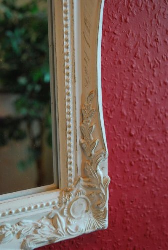 Livitat® Wandspiegel Badspiegel barock antik Weiß 37 x 47 cm - 2