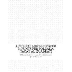 (1/4") Dot Libre de Paper (4 punts per polzada, tacat al quadrat): 200 pagines (100 fulles), 8,5 x 11 polzades