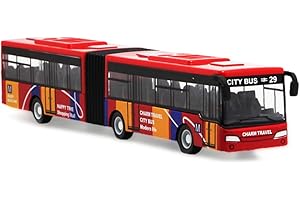 MGKEOUF Toy Bus with Box 1:64 Scale Pull-Back Bus, Alloy Diecast Pull Back Bus Toy Vehicles, Metal Cars Model,Bus Toy Car Model Pull Back City Bus Kids Gifts (Red)