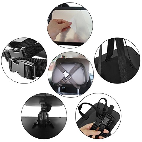 Zuoao Baby Spiegel Autospiegel Easy View – Rücksitzspiegel / Rückspiegel / KinderSpiegel für die Kopfstütze der Rückbank mit 360 Grad Drehung Schwarz - 6